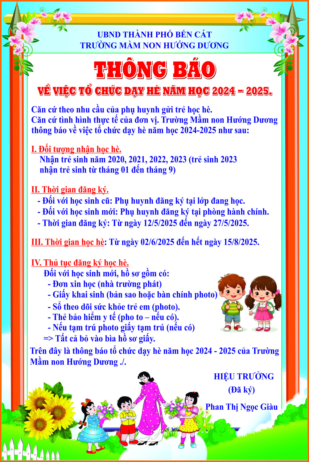 thông báo hướng dương
